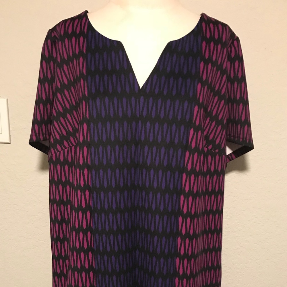 Danny & Nicole Berry Purple Black Dress Size 2X
